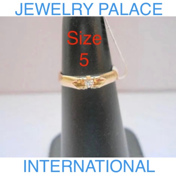 🆕14K Gold Filled Unisex White Crystal Kids Ring - Picture 1 of 3